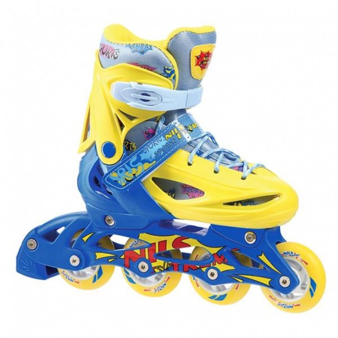 Αυξ. Πατίνια Roller NH 1105 σετ 3 σε 1 INLINE SKATES Nils Extreme Κίτρινο/Μπλε MEDIUM(35-38)
