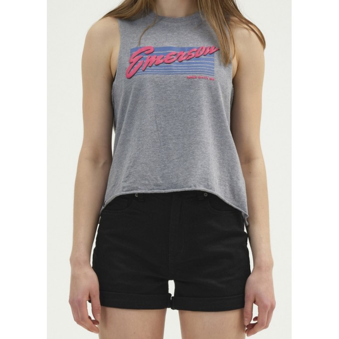 Emerson Γυναικείο Αμάνικο Βαμβακερό Μπλουζάκι