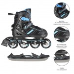 Αυξομειούμενα Roller NH18191 2 σε 1 Μαύρο/Μπλε Large(39-43) IN-LINE SKATES/HOCKEY ICE SKATES
