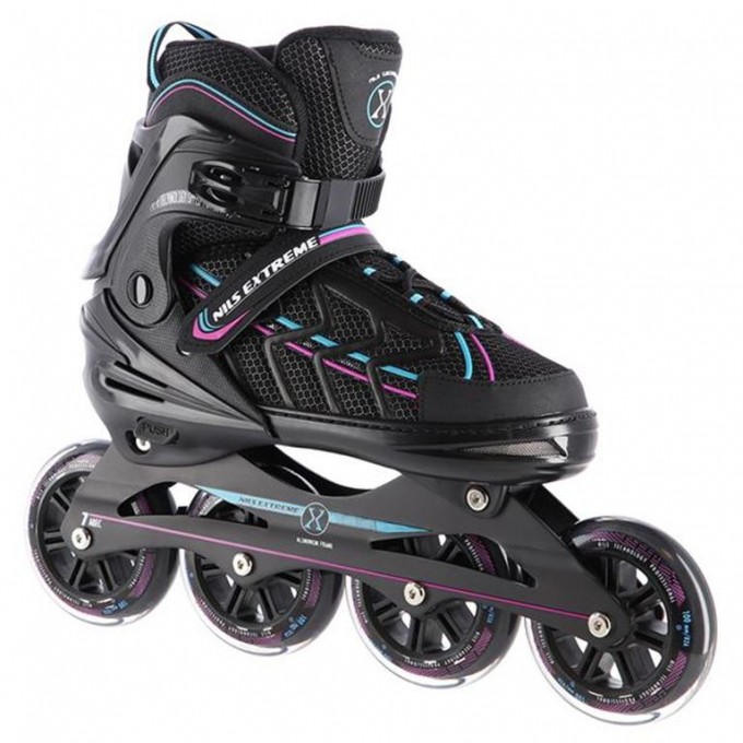 Αυξομειούμενα Πατίνια Roller NA 1128 Μαύρο/Μωβ IN-LINE SKATES Nils Extreme Large (39-42)