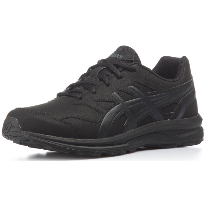 Asics GEL-MISSION 3 Ανδρικό Αθλητικό Παπούτσι Δερμάτινο Ολόμαυρο