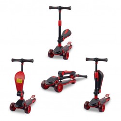 GC Scooter FUN HD 008 2 σε 1 Μαύρο/Κόκκινο ME LED ΦΩΤΑΚΙΑ