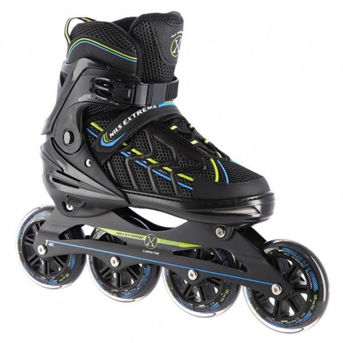 Αυξομειούμενα Πατίνια Roller NA 1128 Μαύρο/Λαχανί IN-LINE SKATES Nils Extreme Extra Large(43-45)