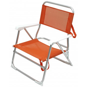 Καρέκλα Παραλίας Πορτοκαλί με ΤΕΧΤ Νο2 Αλουμινίου με Μπράτσα