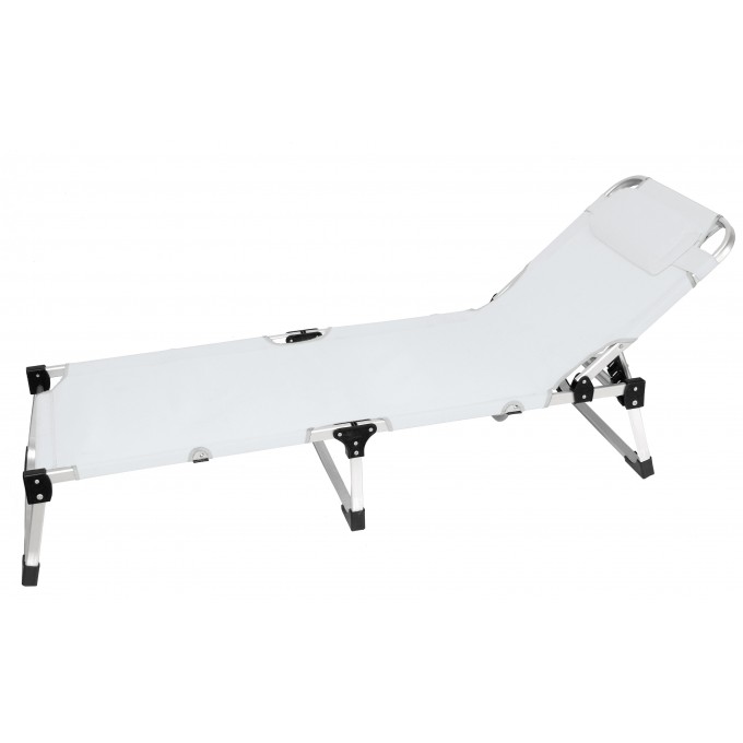 Ξαπλώστρα Πτυσσόμενη Λευκή Αλουμινίου ΕΝΙΣΧΥΜΕΝΗ ΤΕΧΤ 2*1