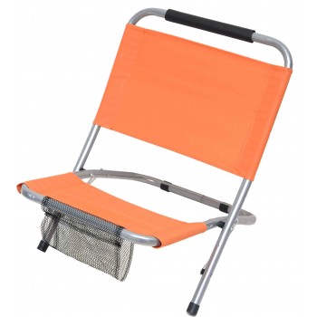 Καρέκλα Παραλίας Πορτοκαλί Μεταλλική με ΘΗΚΗ POLYESTER 600D