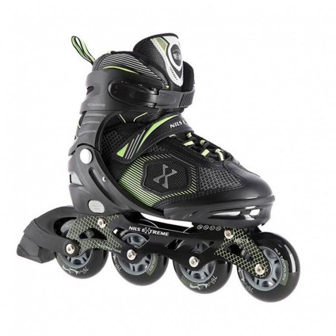 Αυξομειούμενα Πατίνια Roller NA 9080 Μαύρο/Πράσινο IN-LINE SKATES Nils Extreme Small(31-34)