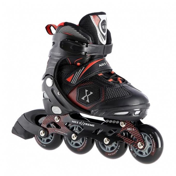 Αυξομειούμενα Πατίνια Roller NA 9080 Μαύρο/Κόκκινο IN-LINE SKATES Nils Extreme Small(31-34)
