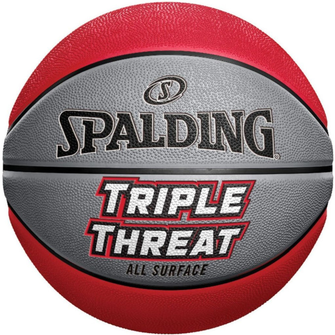 SPALDING Μπάλα μπάσκετ Triple Threat (μέγεθος 7) γκρι/κόκκινο 84-546Z1
