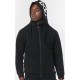 Body Action Ανδρική Ζακέτα Φούτερ με Κουκούλα 073215 BLACK