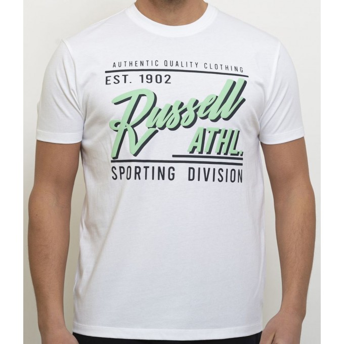 RUSSELL ATHLETIC Ανδρικό Κοντομάνικο Μπλουζάκι A3-014-1 UW-001 WHITE