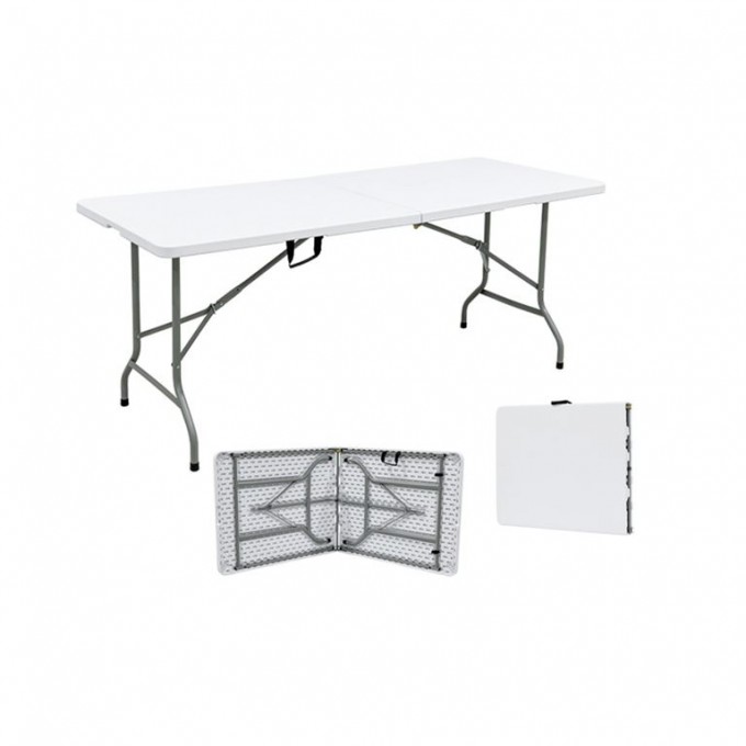 Τραπέζι Αλουμινίου INCA για Camping Πτυσσόμενο σε Βαλιτσάκι 180x74x74cm Λευκό