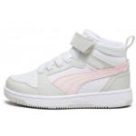 Puma REBOUND V6 MID Κοριτσίστικο Παπούτσι Δερμάτινο με Πολύ Μαλακό Πάτο 393832 04
