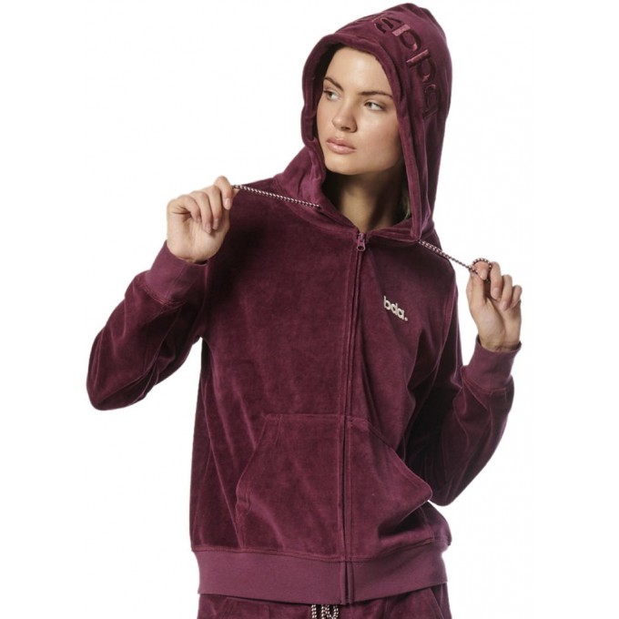 Body Action Γυναικεία Ζακέτα βελουτέ με Κουκούλα 071319 GRAPE MAUVE