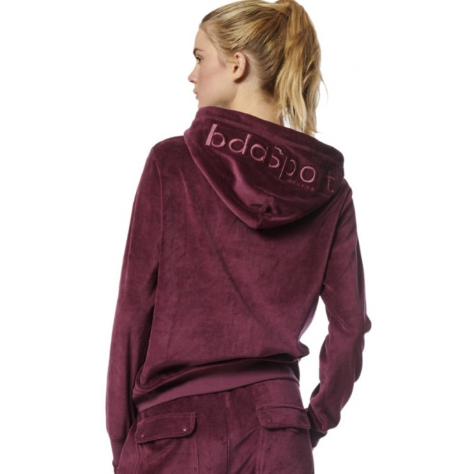 Body Action Γυναικεία Ζακέτα βελουτέ με Κουκούλα 071319 GRAPE MAUVE