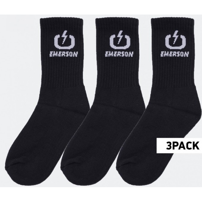Emerson Κάλτσα Unisex Τριάδα Μαύρες Βαμβακερές 242.EU08.03 BLACK
