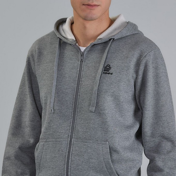 Admiral Ανδρική Ζακέτα Με Κουκούλα Logo 1921530007 DK GREY MEL