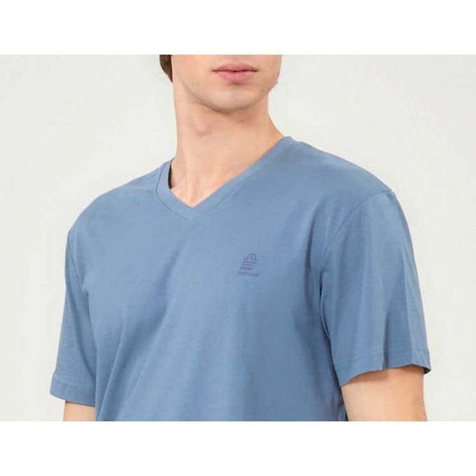 Admiral Ανδρικό Μπλουζάκι T-Shirt V-Neck 1121540003 BLUE MIRAGE