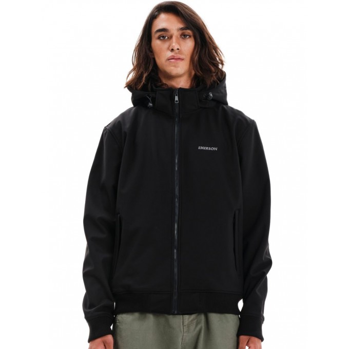  EMERSON ΑΝΔΡΙΚΟ ΜΠΟΥΦΑΝ BONDED BOMBER ΜΕ ΑΠΟΣΠΩΜΕΝΗ ΚΟΥΚΟΥΛΑ 252.EM11.08 BLACK