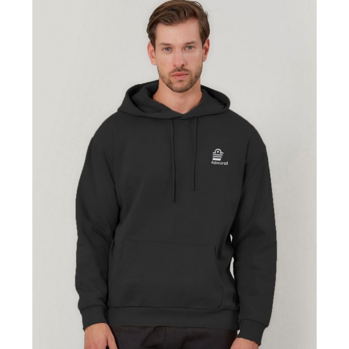 Admiral Ανδρικό Φούτερ Με Κουκούλα Logo Hooded 1921550007 BLACK