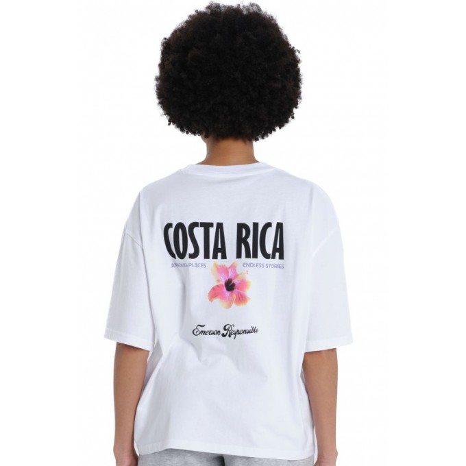  EMERSON ΓΥΝΑΙΚΕΙΟ BOXY ΚΟΝΤΟΜΑΝΙΚΟ T-SHIRT 261.EW33.62 WHITE