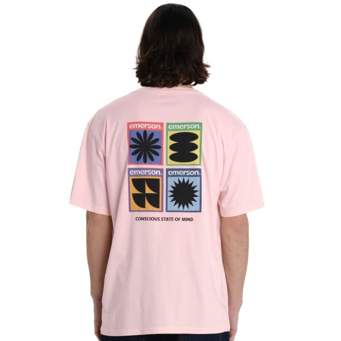  EMERSON CONSCIOUS STATE OF MIND ΑΝΔΡΙΚΟ ΚΟΝΤΟΜΑΝΙΚΟ T-SHIRT 261.EM33.19 BLUSH PINK