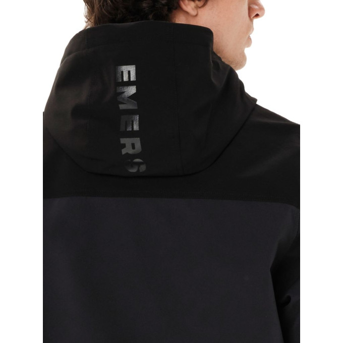 EMERSON MEN'S HOODED BOMBER JACKET 262.EM10.37 EBONY BLACK