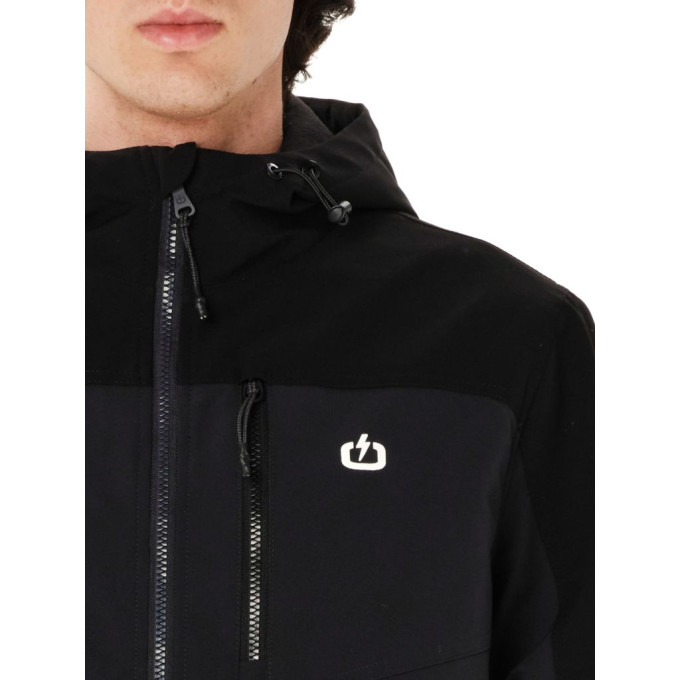 EMERSON MEN'S HOODED BOMBER JACKET 262.EM10.37 EBONY BLACK