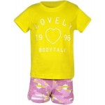 BODYTALK Μπεμπέ σετ Ροζ Κίτρινο Σορτς Μπλούζα Μακό