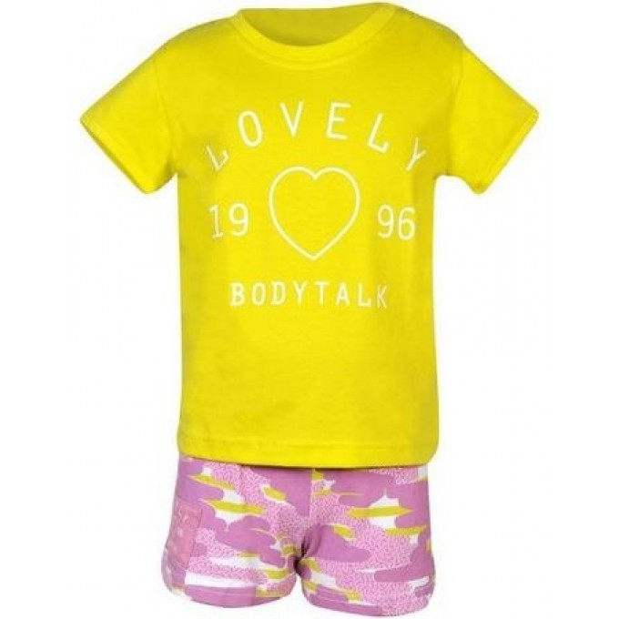 BODYTALK Μπεμπέ σετ Ροζ Κίτρινο Σορτς Μπλούζα Μακό