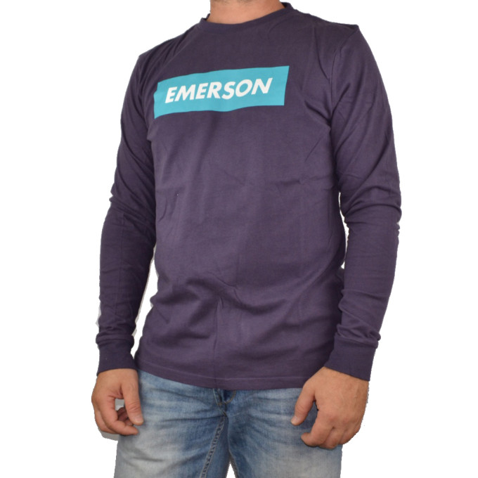 Emerson Ανδρική Μπλούζα Μακό με Μακρύ Μανίκι Μωβ