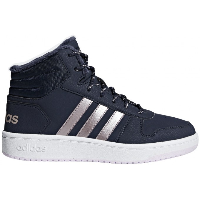 Adidas HOOPS MID 2.0 Παιδικό Αθλητικό Μποτάκι για ΚορίτσιΑ Δερμάτινο Μπλε