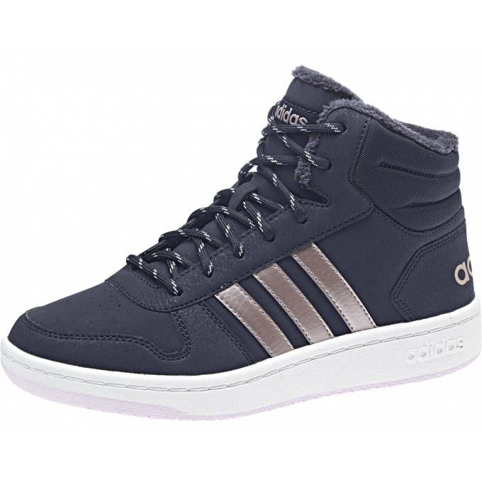 Adidas HOOPS MID 2.0 Παιδικό Αθλητικό Μποτάκι για ΚορίτσιΑ Δερμάτινο Μπλε