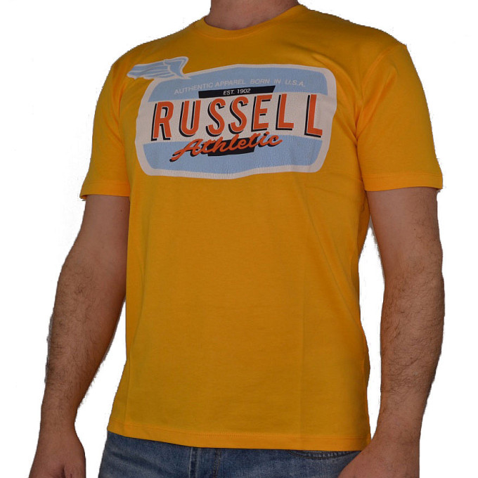 Russell Athletic Κοντομάνικο Ανδρικό Μπλουζάκι Κίτρινο