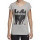 Adidas Γυναικείο T-SHIRT Γκρι με Στάμπα