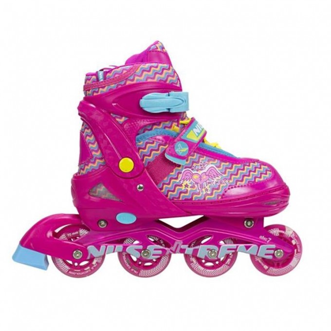 Αυξομειούμενα Πατίνια Roller NJ4613 A INLINE Nils Extreme Ροζ με LED φωτάκια- LARGE(38-41)