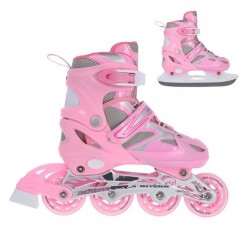 Αυξομειούμενα Roller NH18366 2 σε 1 Ροζ Large(39-42) IN-LINE SKATES/HOCKEY ICE SKATES
